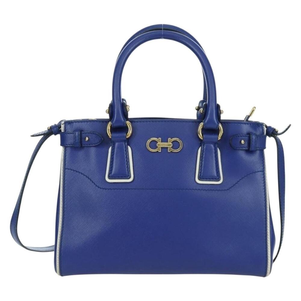 Salvatore Ferragamo Leather Gancini Sofia Handbag Blue